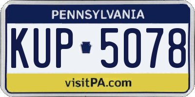 PA license plate KUP5078