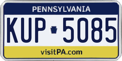 PA license plate KUP5085