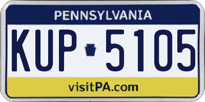 PA license plate KUP5105