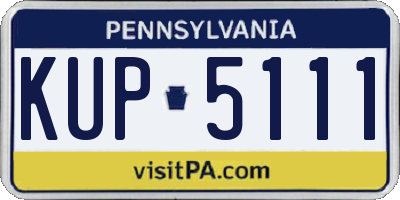 PA license plate KUP5111
