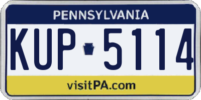 PA license plate KUP5114