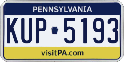 PA license plate KUP5193