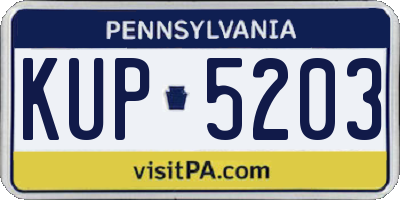 PA license plate KUP5203