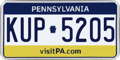 PA license plate KUP5205