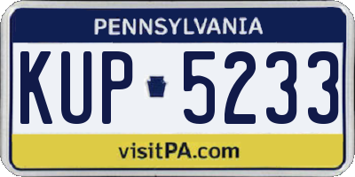 PA license plate KUP5233