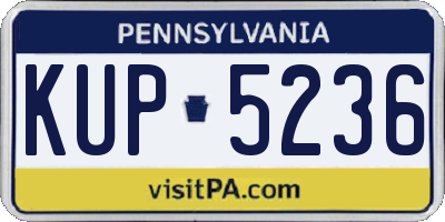PA license plate KUP5236