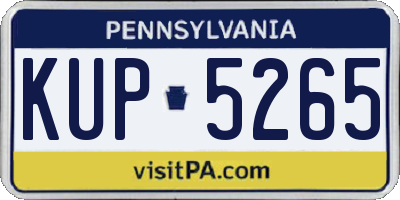 PA license plate KUP5265