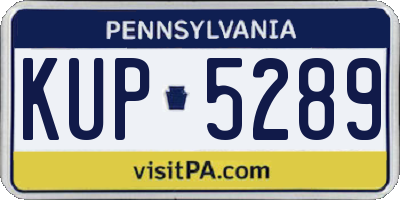 PA license plate KUP5289