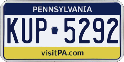 PA license plate KUP5292
