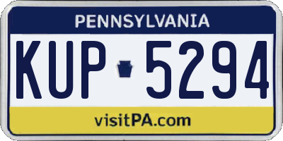 PA license plate KUP5294