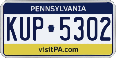 PA license plate KUP5302