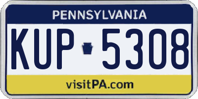 PA license plate KUP5308