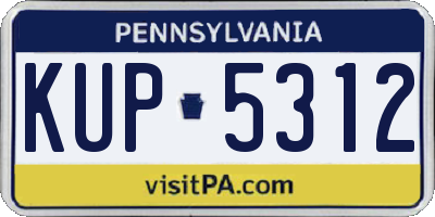 PA license plate KUP5312