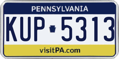 PA license plate KUP5313