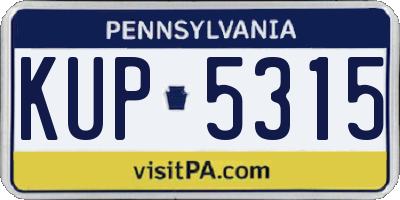 PA license plate KUP5315