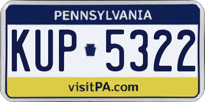 PA license plate KUP5322