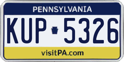PA license plate KUP5326