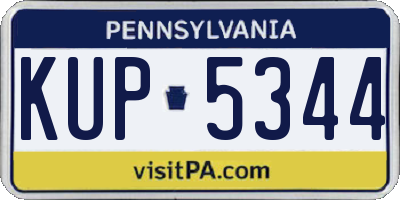 PA license plate KUP5344