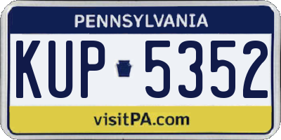 PA license plate KUP5352