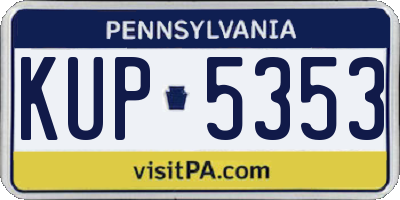 PA license plate KUP5353