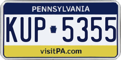 PA license plate KUP5355