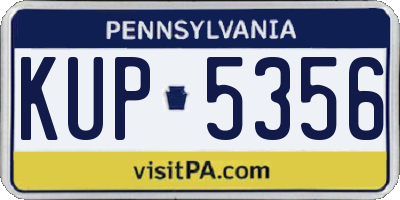 PA license plate KUP5356