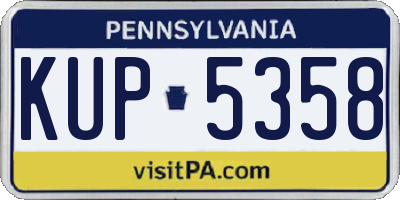 PA license plate KUP5358