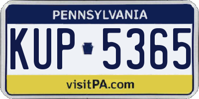 PA license plate KUP5365