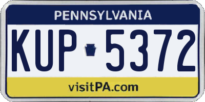PA license plate KUP5372