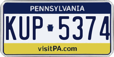 PA license plate KUP5374