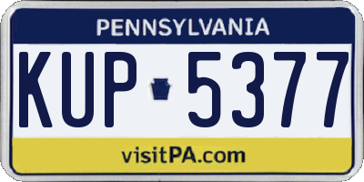 PA license plate KUP5377