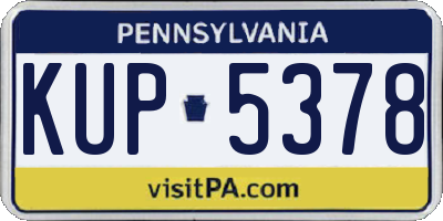 PA license plate KUP5378