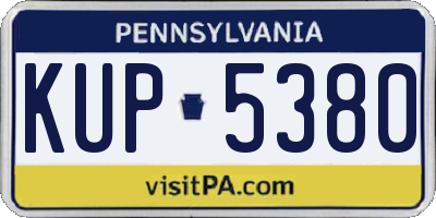 PA license plate KUP5380