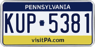 PA license plate KUP5381