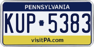 PA license plate KUP5383