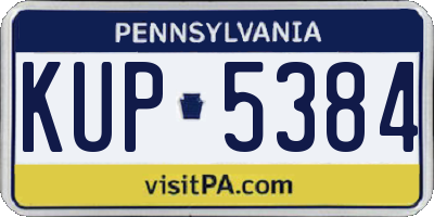 PA license plate KUP5384