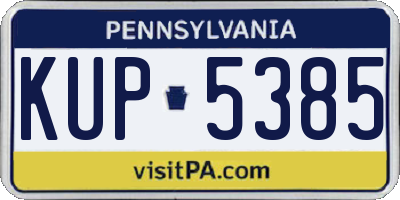 PA license plate KUP5385