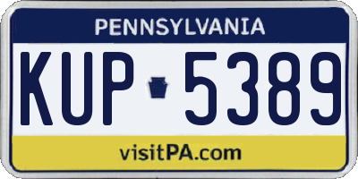 PA license plate KUP5389