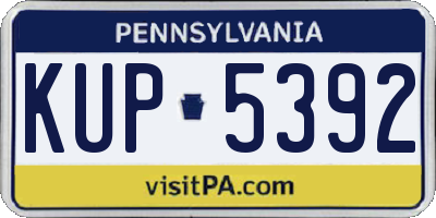 PA license plate KUP5392