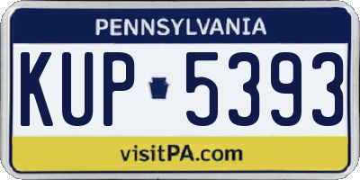 PA license plate KUP5393