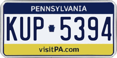 PA license plate KUP5394