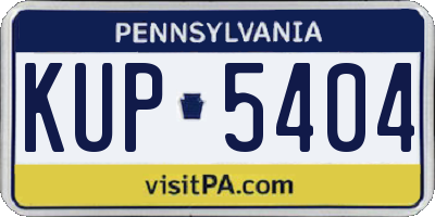 PA license plate KUP5404