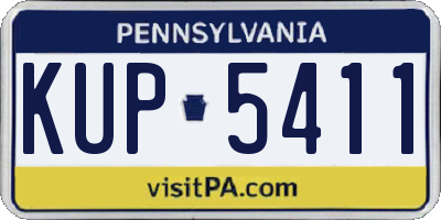 PA license plate KUP5411