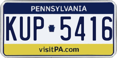 PA license plate KUP5416