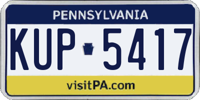 PA license plate KUP5417