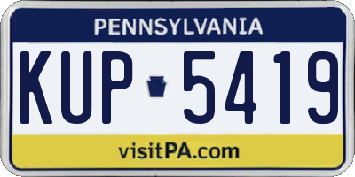 PA license plate KUP5419