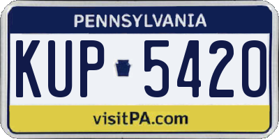 PA license plate KUP5420