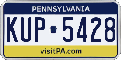 PA license plate KUP5428