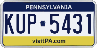 PA license plate KUP5431