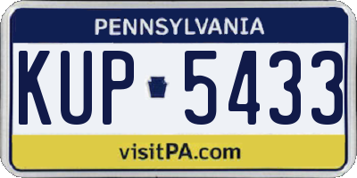 PA license plate KUP5433